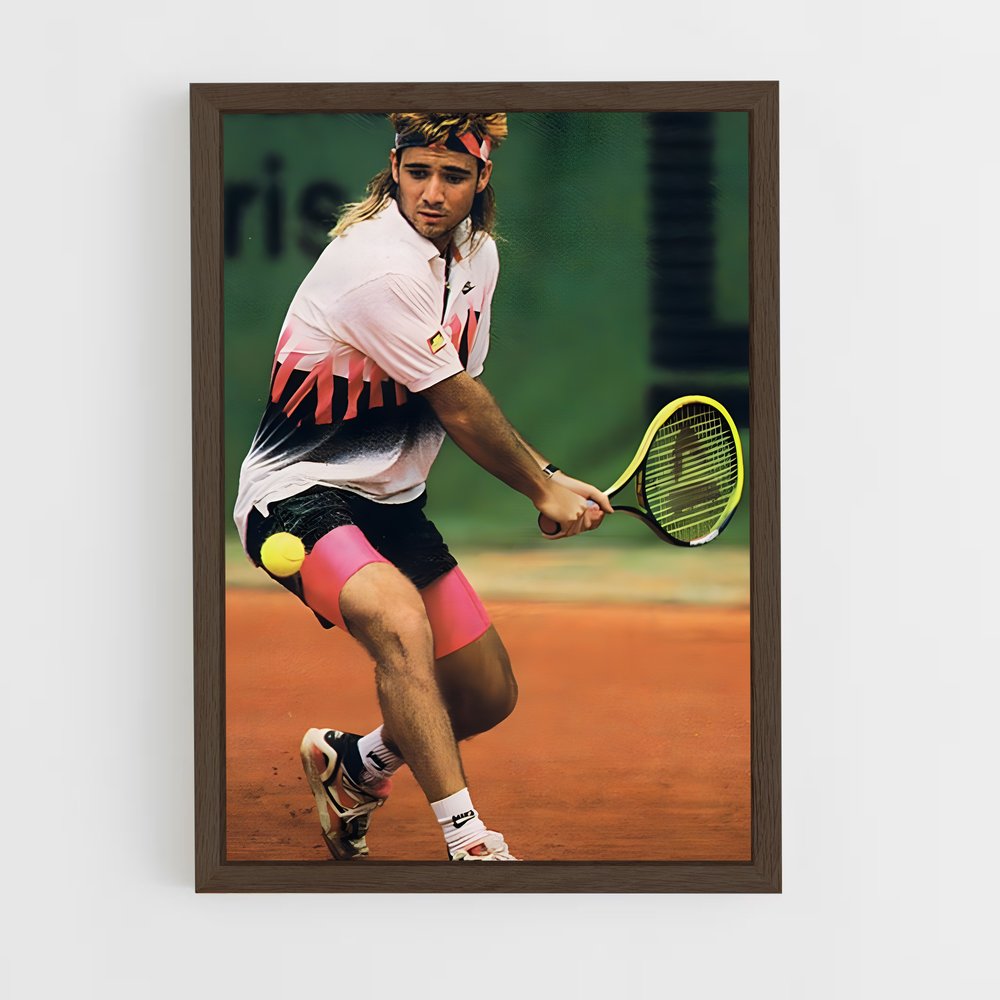 Poster agassi court – affiche Tennis (vue 5)
